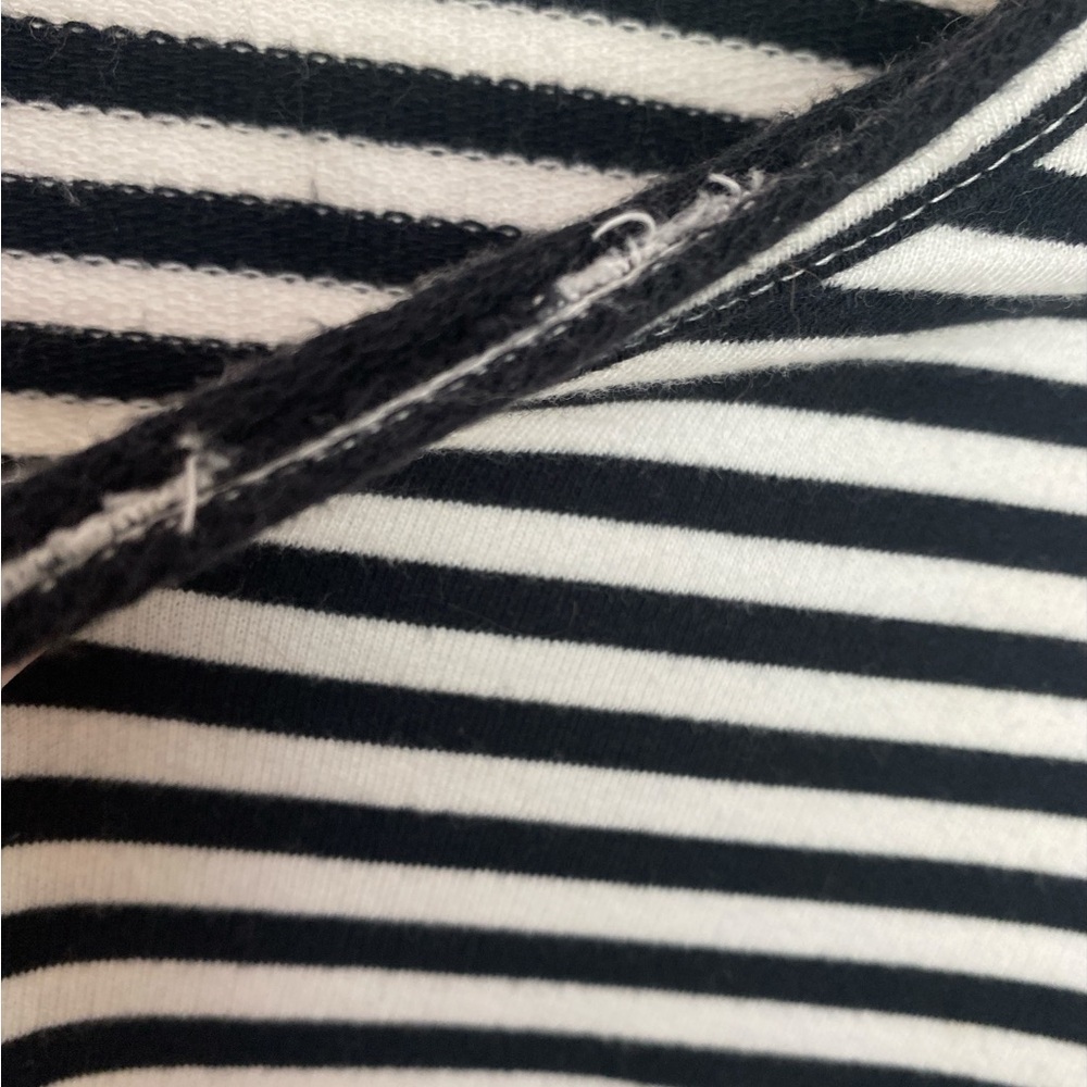 Lucky Brand Black White Striped Tie Waist Dress Women’s Small 100% Cotton Casual - Picture 4 of 6